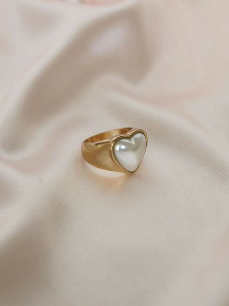 white heart ring